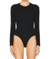 Lna Ivonne Ribbed Bodysuit In Black In Black