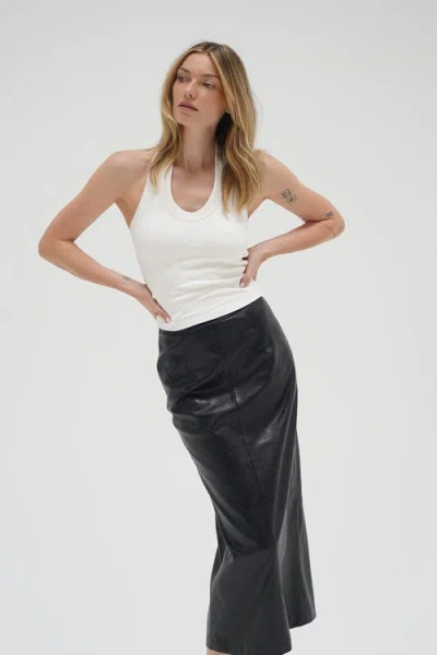 Lna Jules Double Layer Ribbed Halter In White