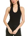 Lna Jules Double Layer Ribbed Halter Top In Black