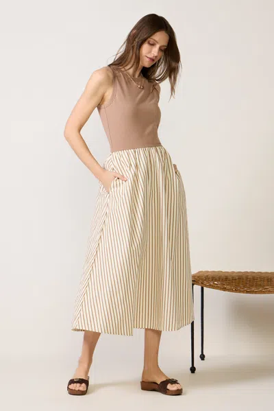 Lna Kenni Mixed Media Dress In Multi