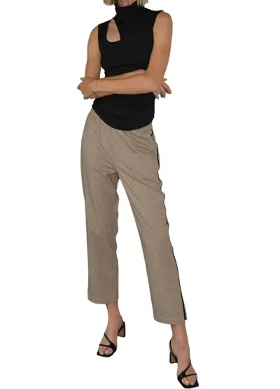 Lna Kip Houndstooth Track Pant In Chestnut In Pink
