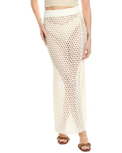 Lna Kylie Crochet Skirt In White