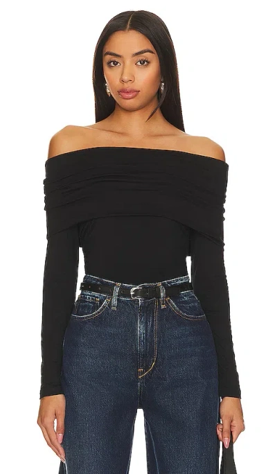 Lna Lia Fold Over Top In Black
