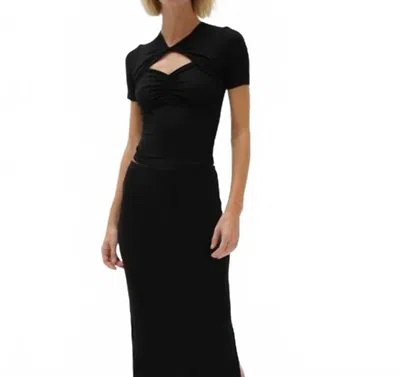 Lna Linus Ribbed Top In Black