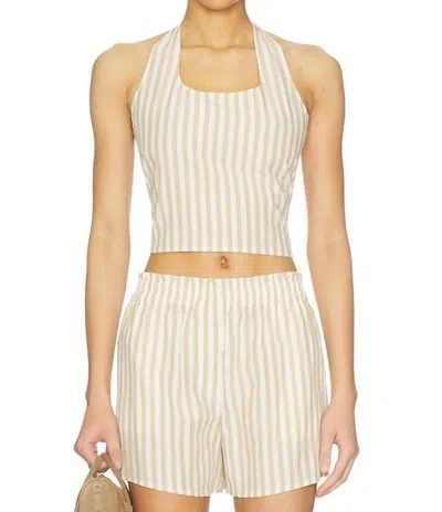 Lna Lir Halter Top In Sandbar Stripe