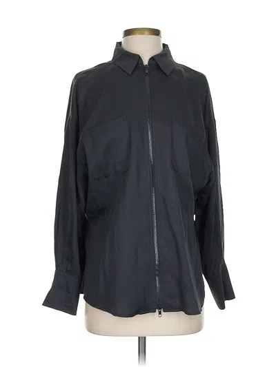 Pre-owned Lna Long Sleeve Button Down Shirt In Black