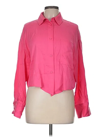 Pre-owned Lna Long Sleeve Button Down Shirt In Pink