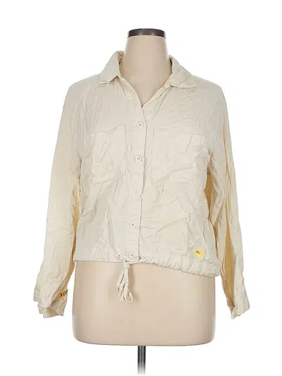 Pre-owned Lna Long Sleeve Button Down Shirt In White
