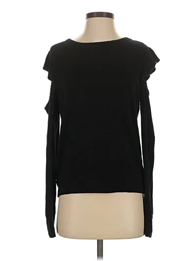 Pre-owned Lna Long Sleeve Top Black Boatneck Tops