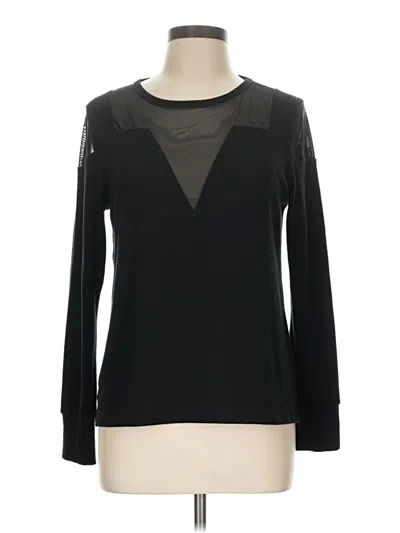 Pre-owned Lna Long Sleeve Top Black Crew Neck Tops