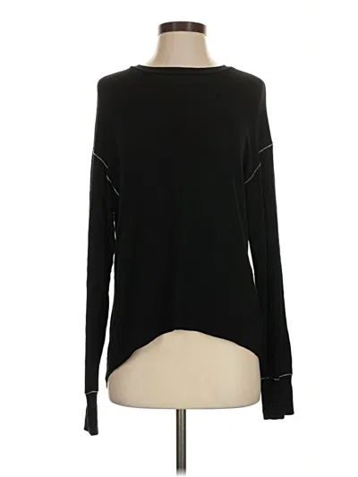 Pre-owned Lna Long Sleeve Top Black Crew Neck Tops