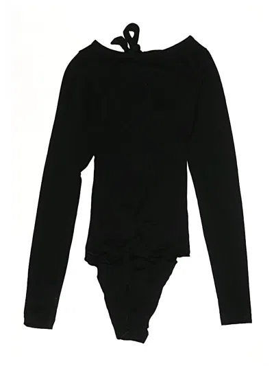 Pre-owned Lna Long Sleeve Top Black Keyhole Neckline Tops