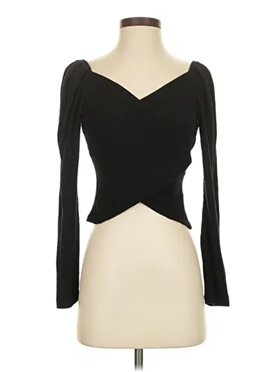 Pre-owned Lna Long Sleeve Top Black Sweetheart Neckline Tops