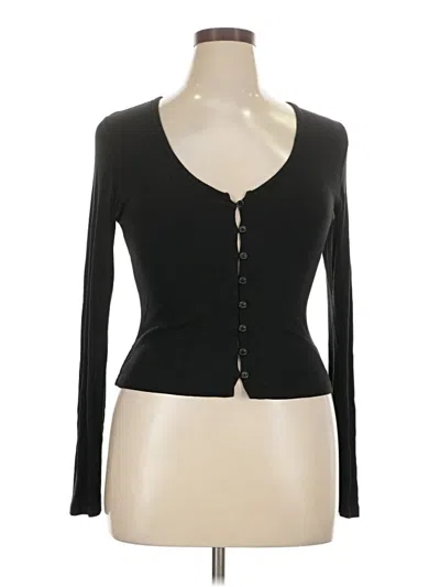 Pre-owned Lna Long Sleeve Top Black Sweetheart Neckline Tops