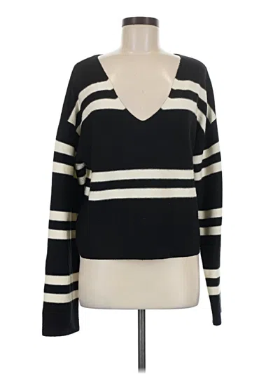Pre-owned Lna Long Sleeve Top Black V-neck Tops