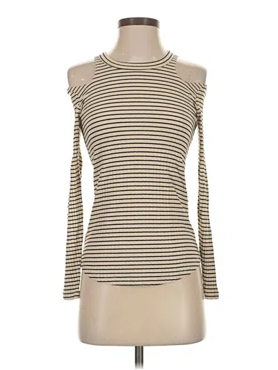 Pre-owned Lna Long Sleeve Top Ivory Turtleneck Tops