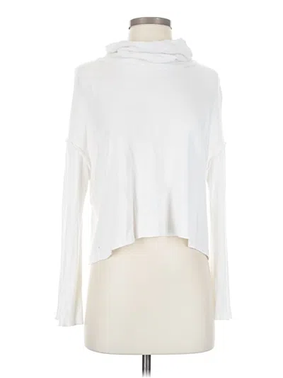 Pre-owned Lna Long Sleeve Top Ivory Turtleneck Tops In White