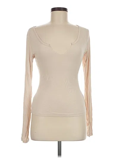 Pre-owned Lna Long Sleeve T-shirt In Tan