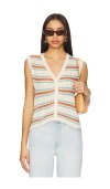 Lna Lou Sleeveless Cardigan In Multi