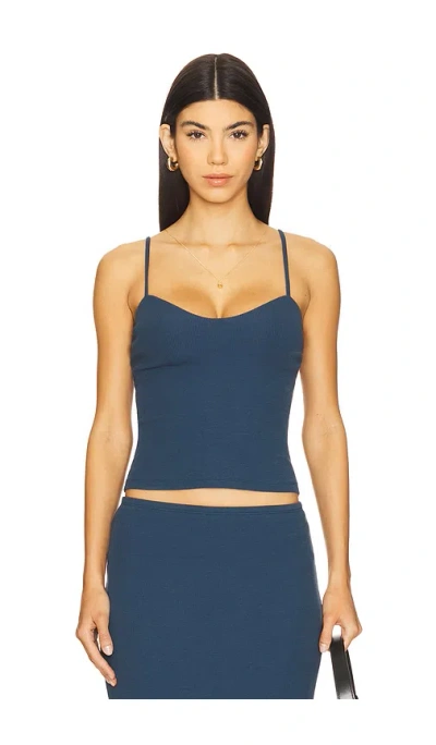 Lna Love Ribbed Tank In Blue