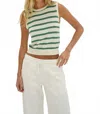 Lna Marleigh Stripe Tank Top In Narrow Green Stripe In Multi
