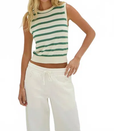 Lna Marleigh Stripe Tank Top In Narrow Green Stripe In Multi