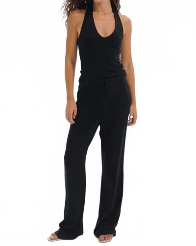 Lna Capri Halter Onesie In Black