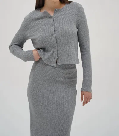 Lna Mira Knit Cardigan In Silver Grey Lurex In Gray