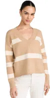 Lna Morjana Sweater Camel Stripe In Camel Stripe