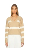 Lna Morjana Sweater Camel Stripe In Tan