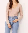 Lna Naiomi Lace Long Sleeve In Nude In Multi