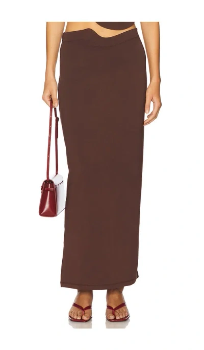 Lna Naomi Skirt In Brown
