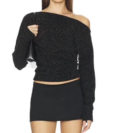 Lna Odette Studded Top In Black