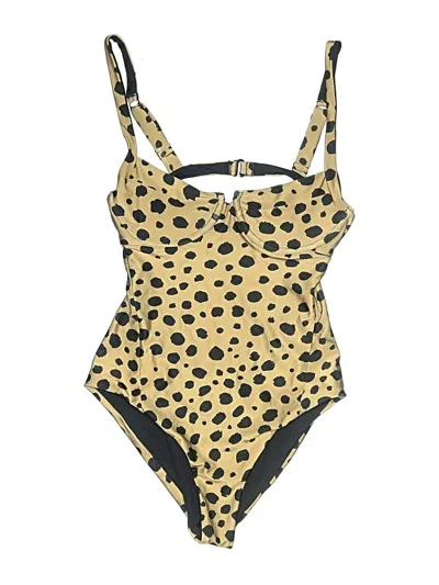Pre-owned Lna One Piece Swimsuit In Gold