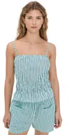Lna Pali Top Teal Navy Stripe In Green