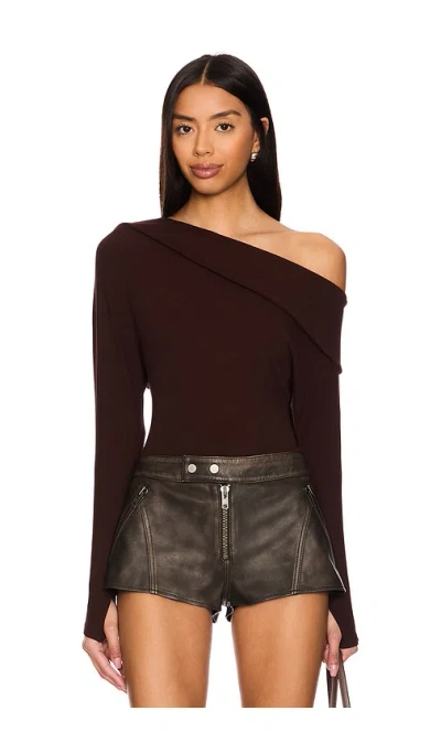 Lna Oberteil Penn Ribbed In Chocolate