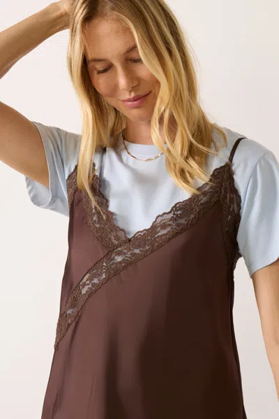 Lna Rowan Cami Layer Tshirt In Brown