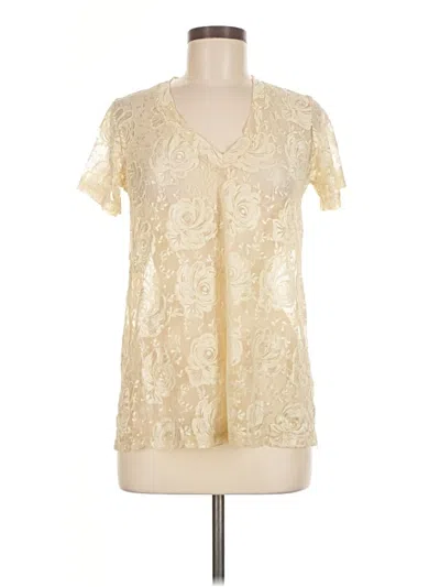 Pre-owned Lna Short Sleeve Blouse In White