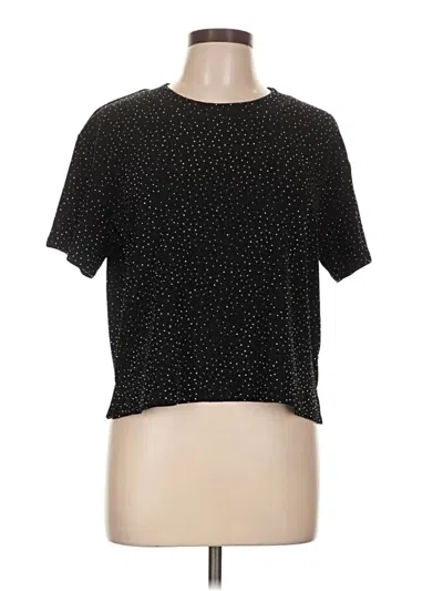 Pre-owned Lna Short Sleeve Top Black Crew Neck Tops