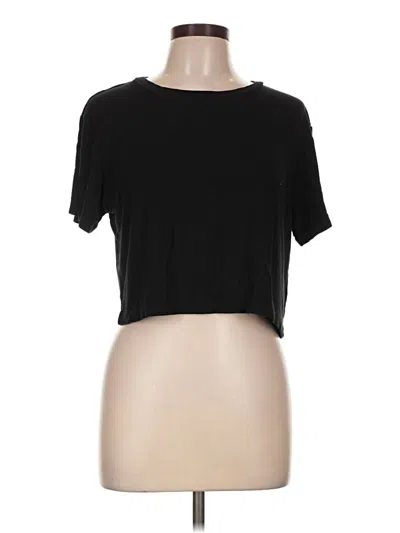Pre-owned Lna Short Sleeve Top Black Crew Neck Tops