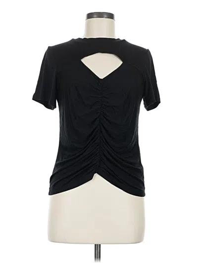 Pre-owned Lna Short Sleeve Top Black Keyhole Neckline Tops