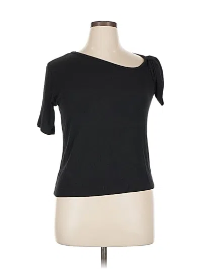 Pre-owned Lna Short Sleeve Top Black One Shoulder Neckline Tops