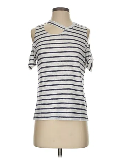 Pre-owned Lna Short Sleeve Top Silver Cold Shoulder Neckline Tops