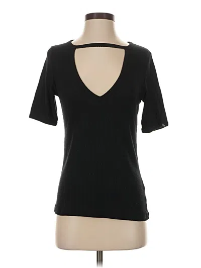 Pre-owned Lna Short Sleeve Turtleneck In Black