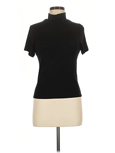Pre-owned Lna Short Sleeve Turtleneck In Black