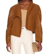 Lna Solo Faux Leather Jacket In Toffee In Brown