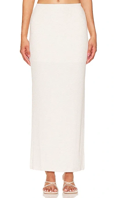 Lna Steph Rib Skirt In White