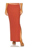 Lna Steph Ribbed Skirt In Brown