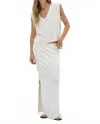 Lna Steph Ribbed Skirt In Whisper White In Animal Print