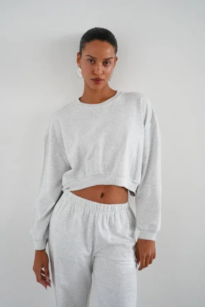 Lna Summer Cropped Sweatshirt In Blue